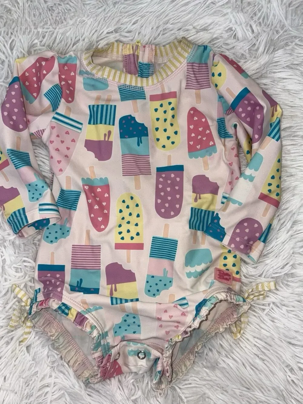 Ruffle Butts Girls 12/18 Mos. One Pc. Popsicle Design Suit. Adorable, Grt Shape